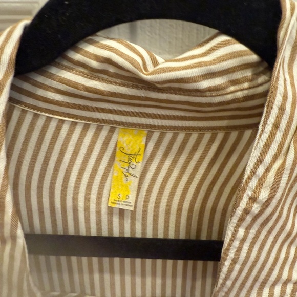 Free People Distressed striped button down - Picture 3 of 3